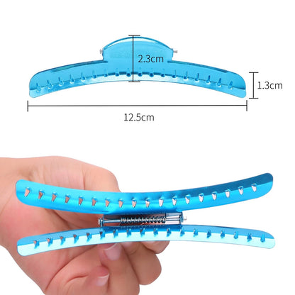 12X Finger Wave Clips for Hair Styling - Metal Aluminum Tip Blue