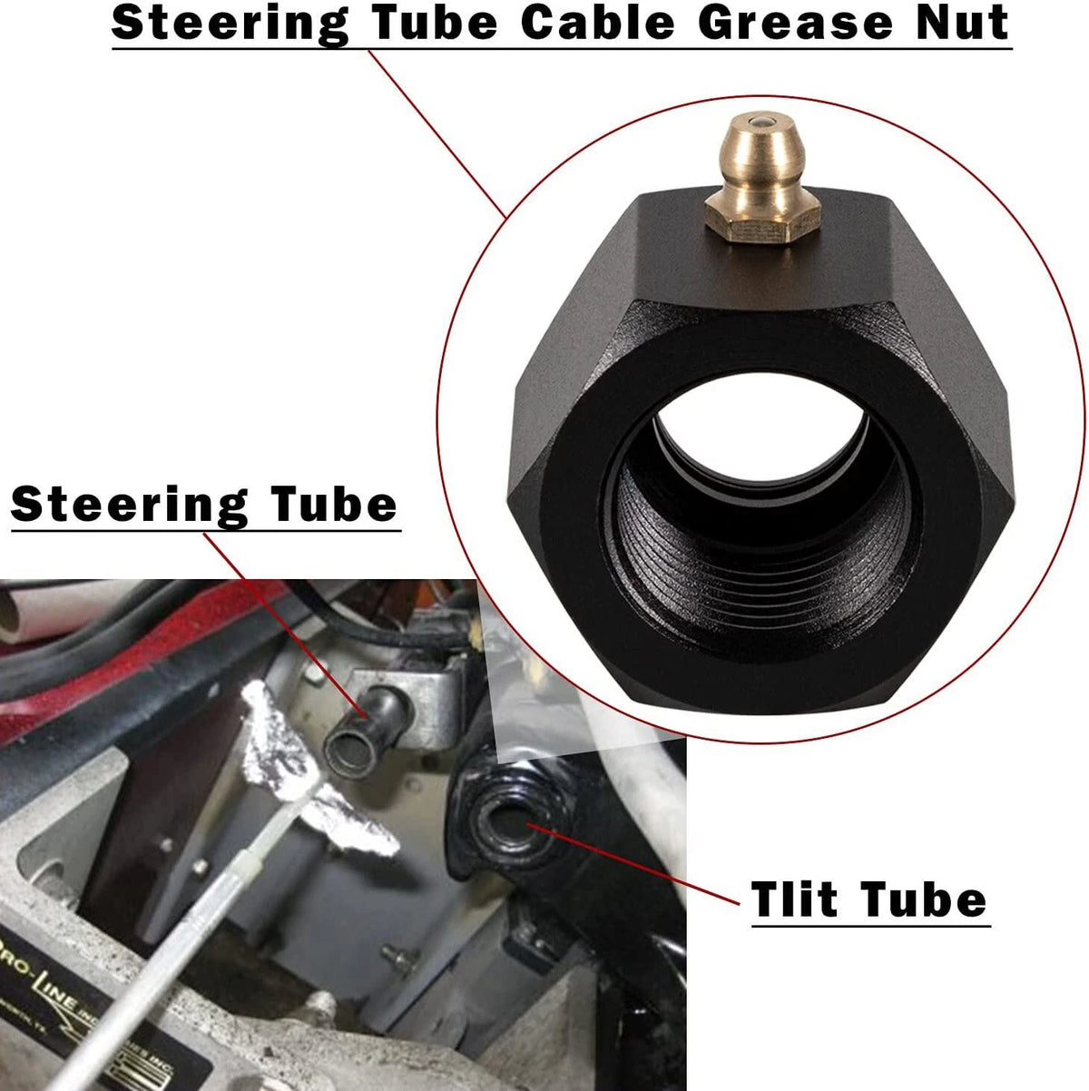 Upgraded Marine Steering Tube Cable Grease Nut for OMC (1986–1999) 98auto2R090