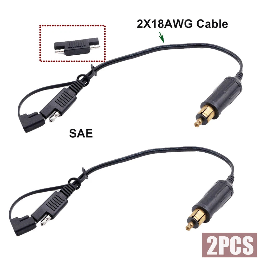 2X Powerlet Plug to SAE Adapter Connector Cable for BMW Motorcycle