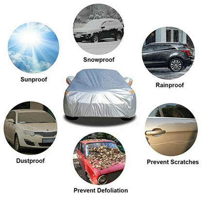 Waterproof UV Snow Full Car Cover for XL Vehicles (Glow at Night)
