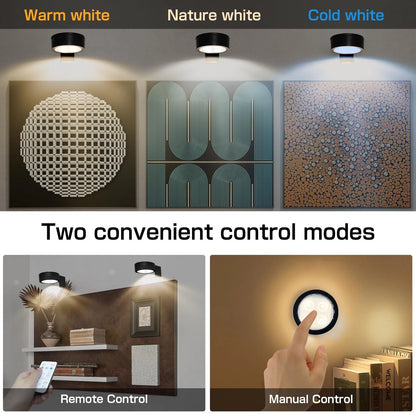 2-Pack Picture Light for Paintings Battery Operated, Black