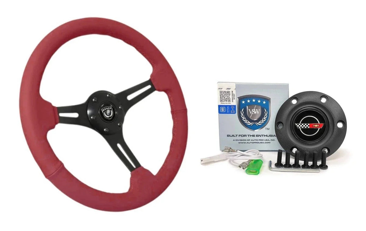 14 Inch Slotted Steering Wheel Leather for Chevy Corvette C4 (1984–1996)