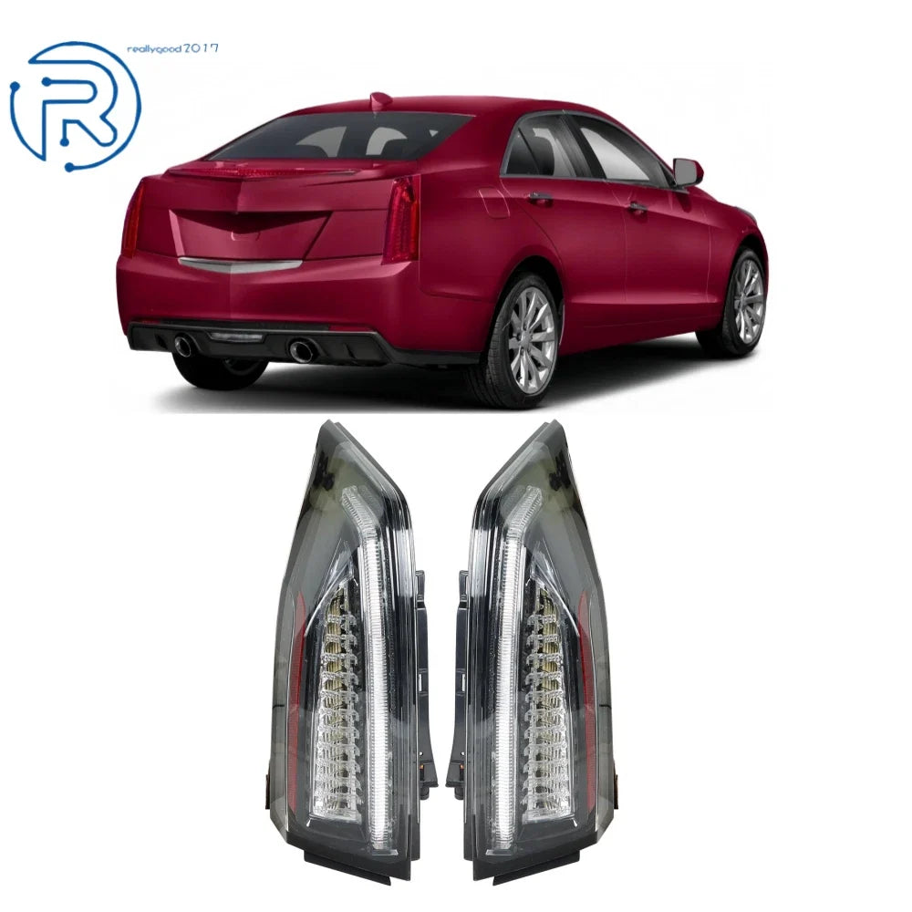 Set of 2 Black Housing Tail Lights for Cadillac ATS (2013–2018)
