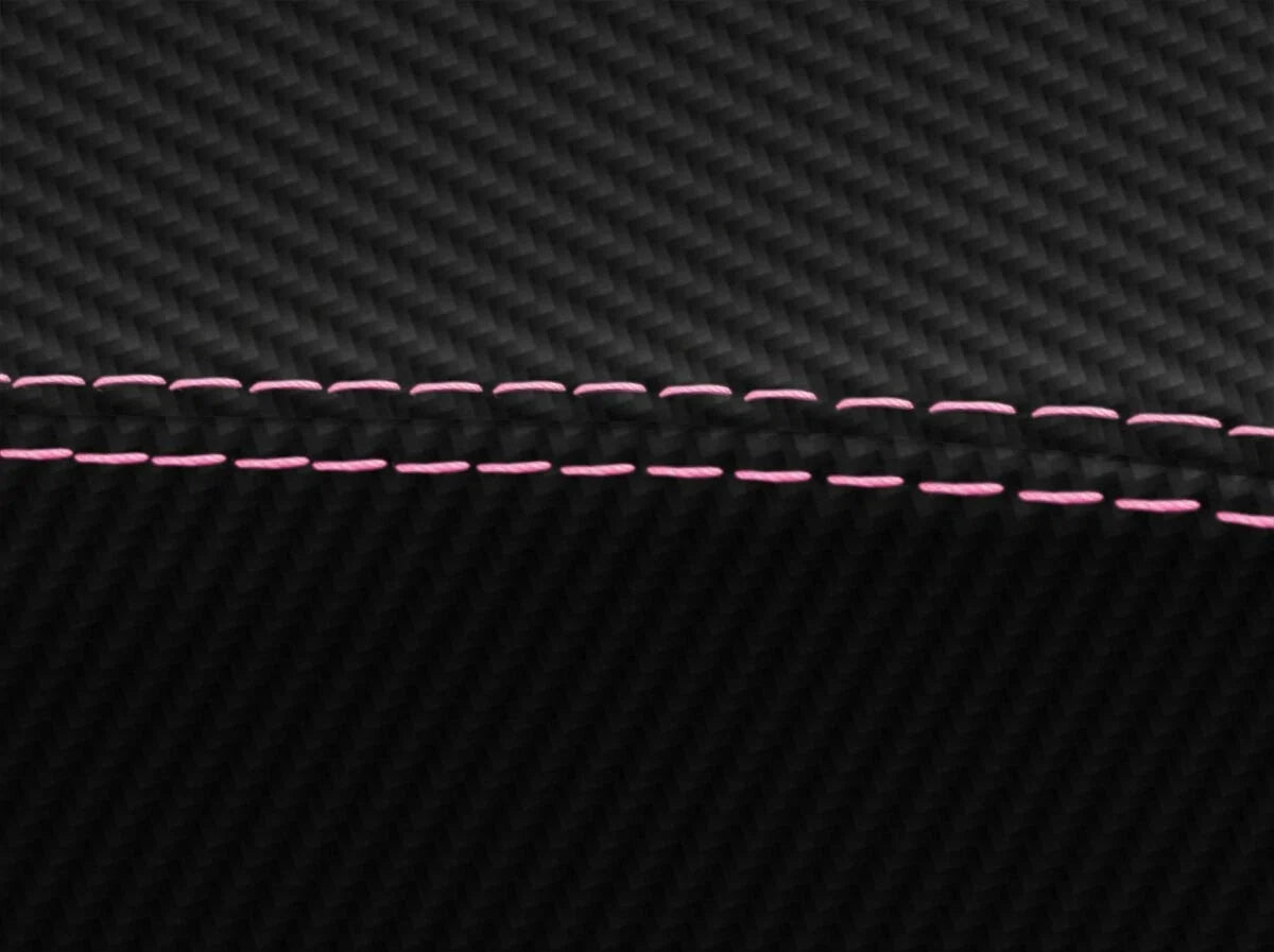 Console Lid Armrest Cover for Toyota Tacoma (2016–2019) Carbon Fiber Pink Stitch
