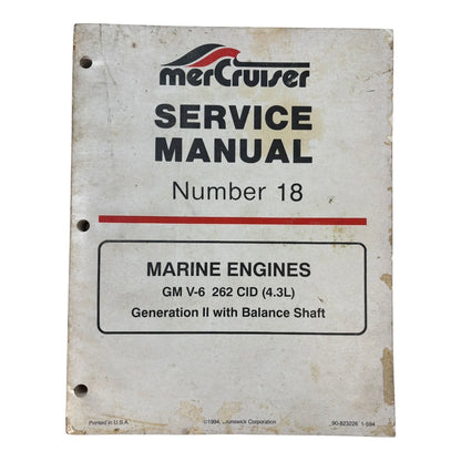 Service Manual #18 for MerCruiser GM V6 262 CID Gen 2 (1990–1996)