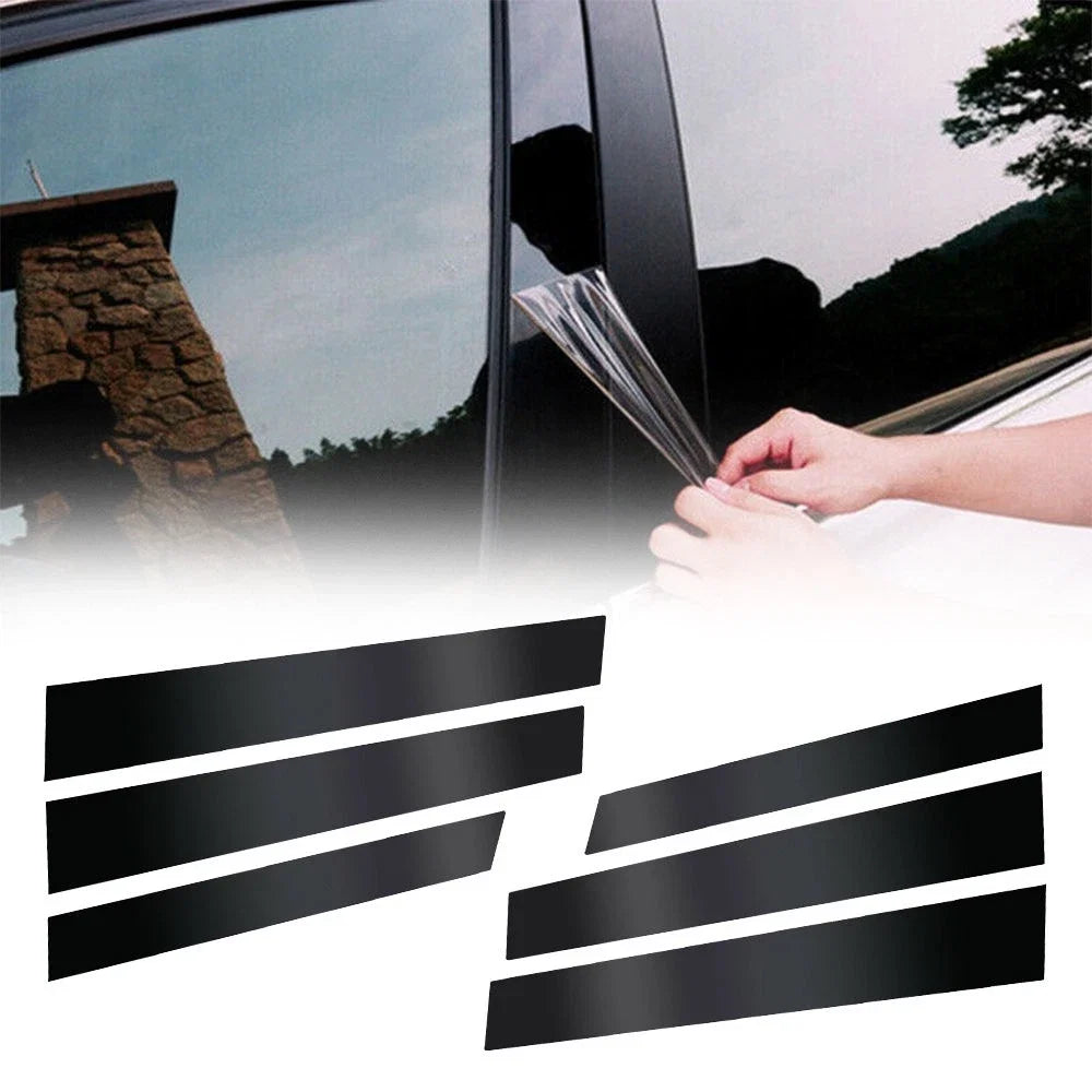 Set of 6 Window Pillar Posts for Honda CR-V (2007–2011) Black Trim