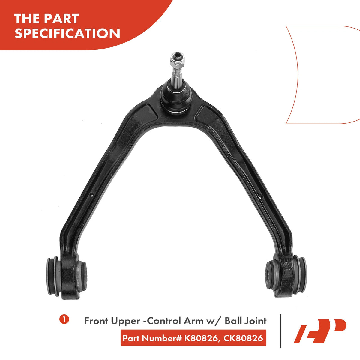 Set of 4 Front Upper Control Arms w/ Ball Joints for Chevy Silverado 1500 (2014–2018) - 15047200, 15864153, K80826, K6539