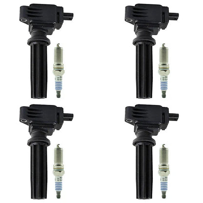 Set of 4 Ignition Coils + 4 Spark Plugs for Ford Fusion Focus Taurus (2013–2017) UF670
