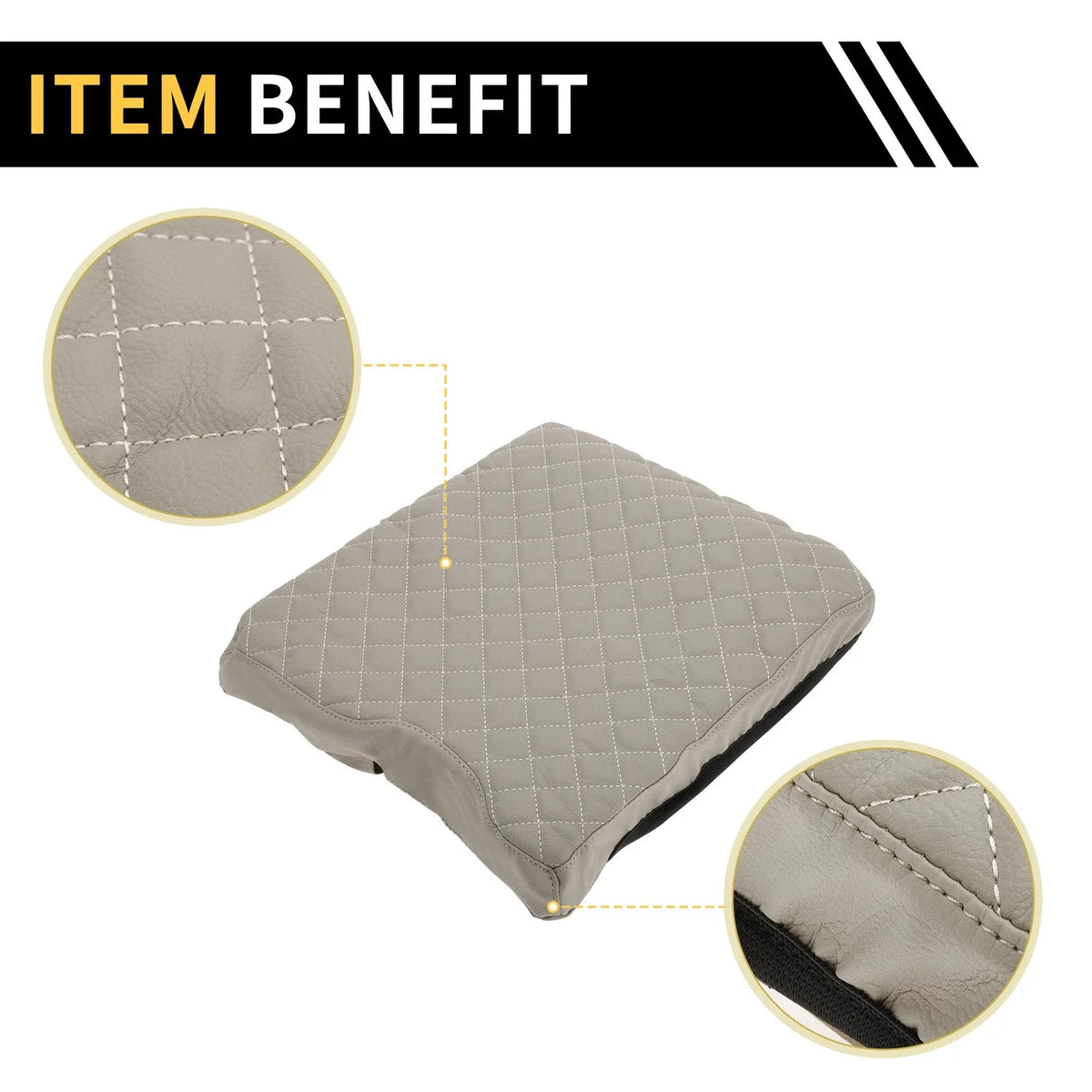 Center Console Cover for Ford F-150 (2015–2020) Microfiber Leather Grey