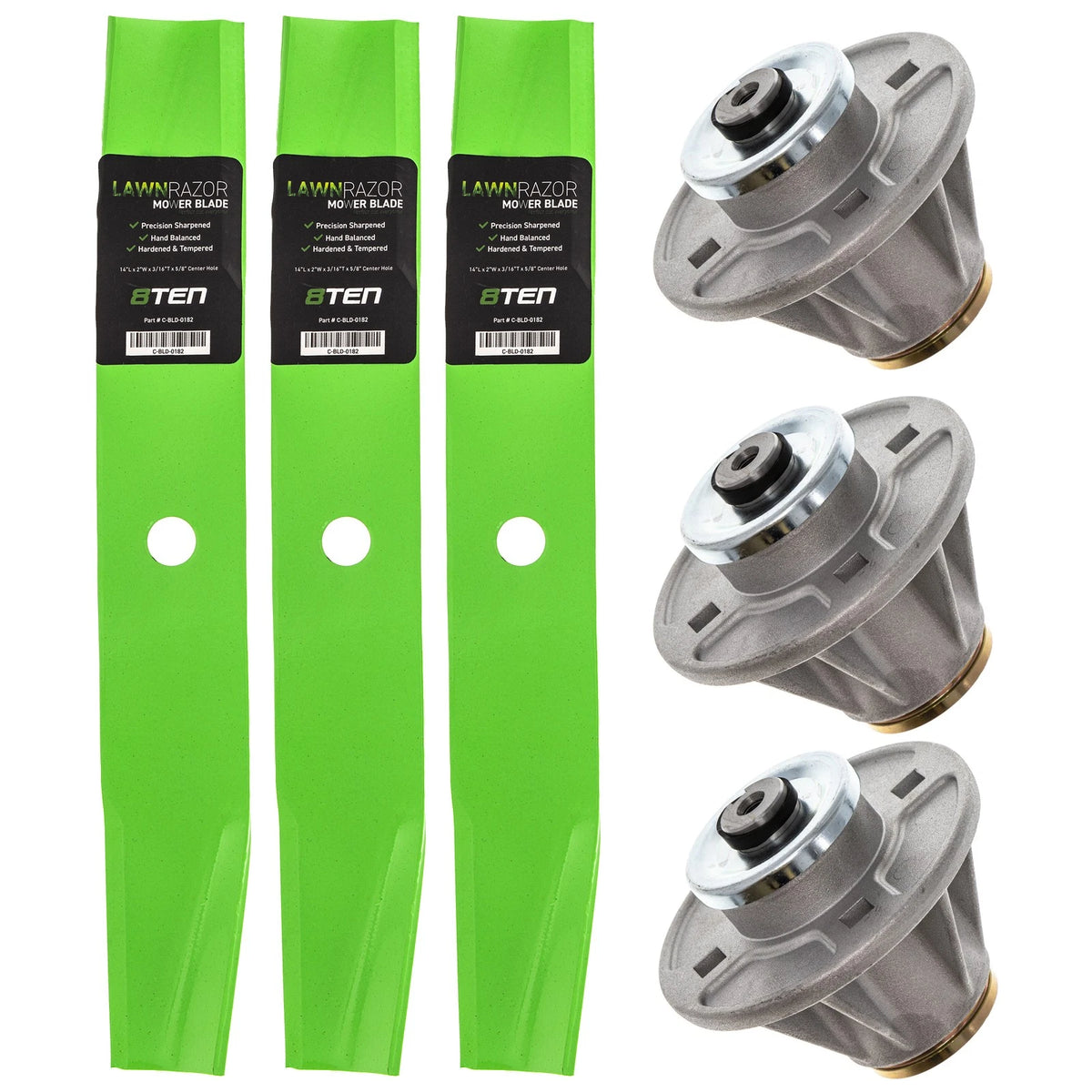 Deck Spindle & Mower Blade Kit for Ariens Zoom 1840 1540 1640 (2000–2023) 03498400, 00173800, 03498451, 14668