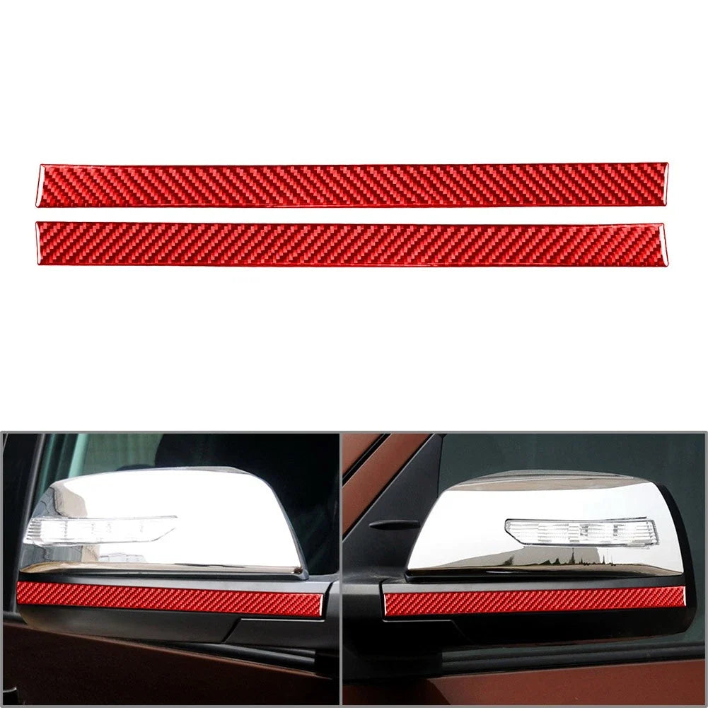 Carbon Fiber Rearview Mirror Anti-Scratch Strip Trim for Toyota Tundra (2014–2021)