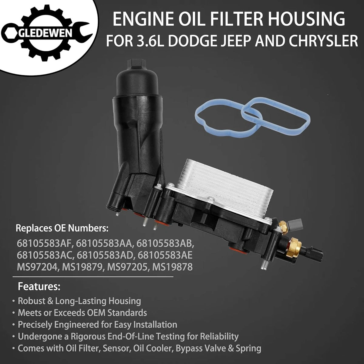Engine Oil Cooler Adapter Assembly for Dodge Jeep (2014–2017) GW-QGLQ02