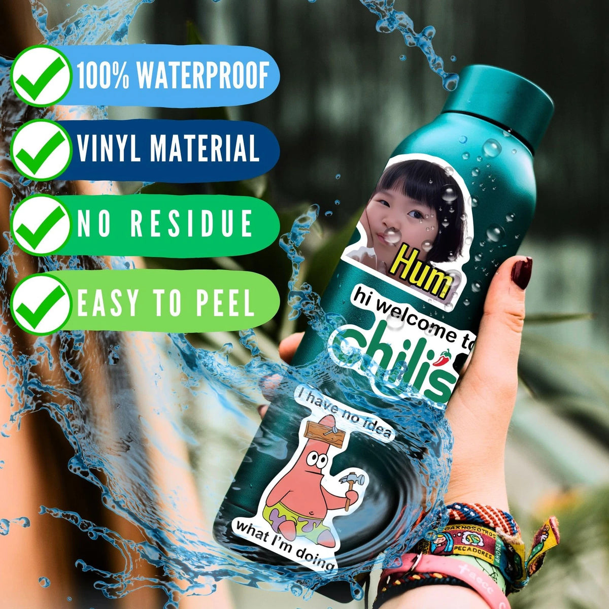 500 Pcs Funny Stickers for Adults & Teens (Trendy Meme, VSCO Vinyl Decals)
