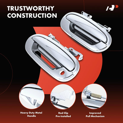 2X Chrome Exterior Door Handle for Ford F-150 (2004–2008) 5L3Z7822405AAPTM, YL3Z1522404AAA