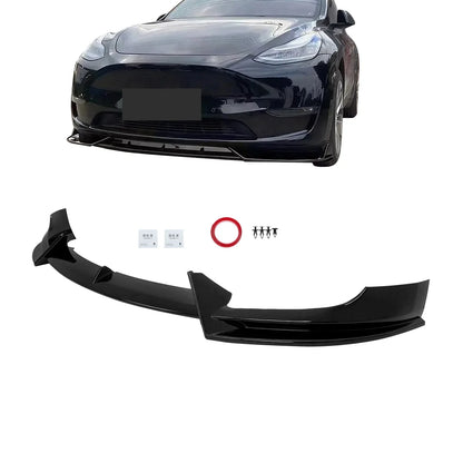 Glossy Black Front Bumper Lip Splitter for Tesla Model Y (2020–2024)