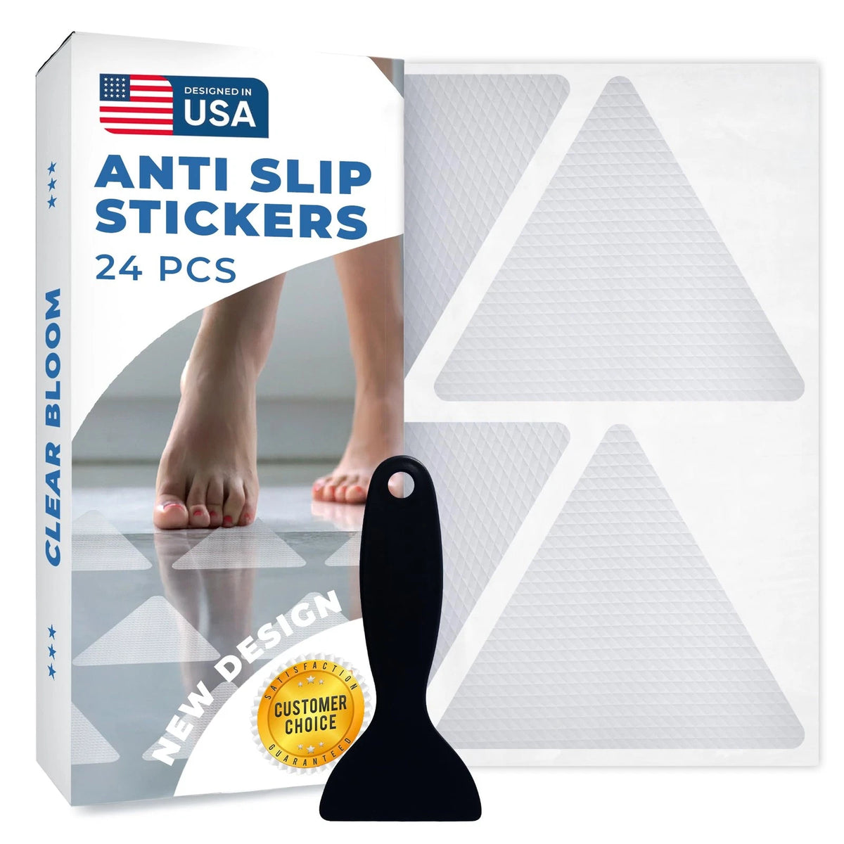 24 PCS Anti Slip Shower Stickers for Safety (No Specific Years)