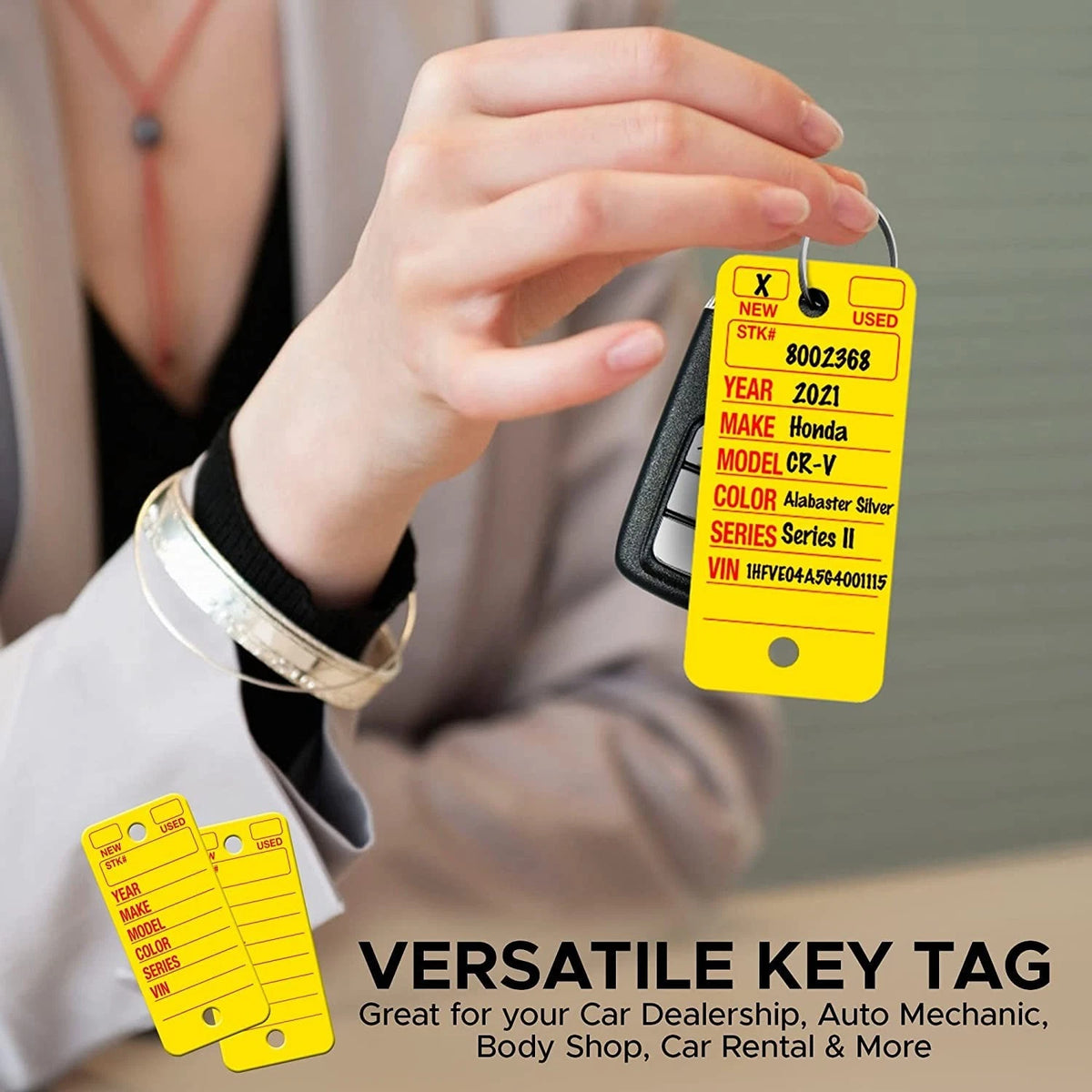 250 Poly Tag Key Tags with Ring (Yellow)