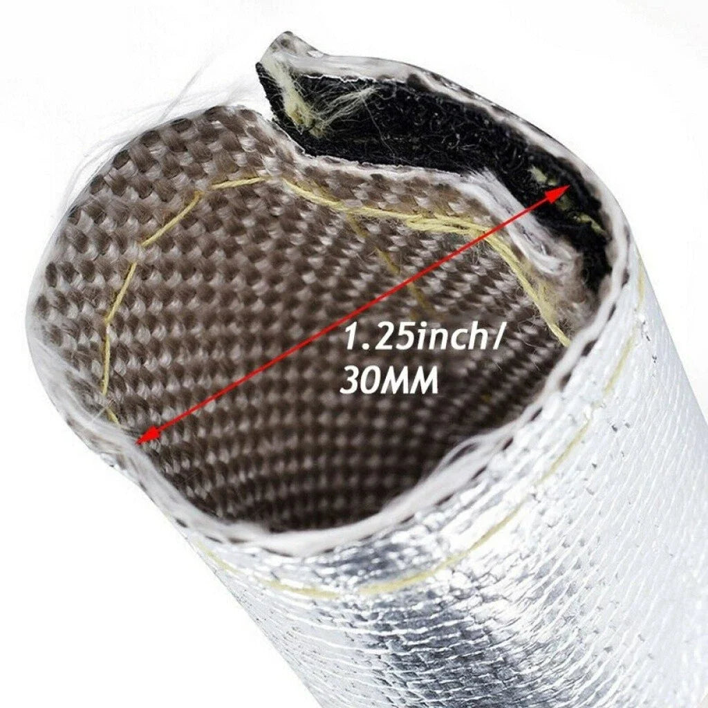 3Ft Metallic Heat Shield Sleeve for Automotive Wiring and Hoses