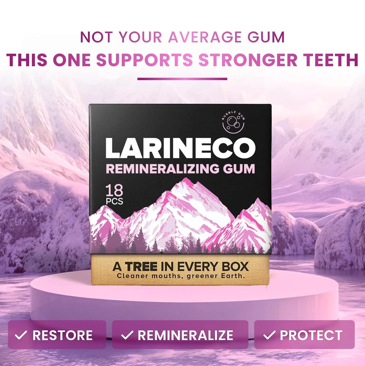 2X Remineralizing Gum with Nano Hydroxyapatite (18 Count)