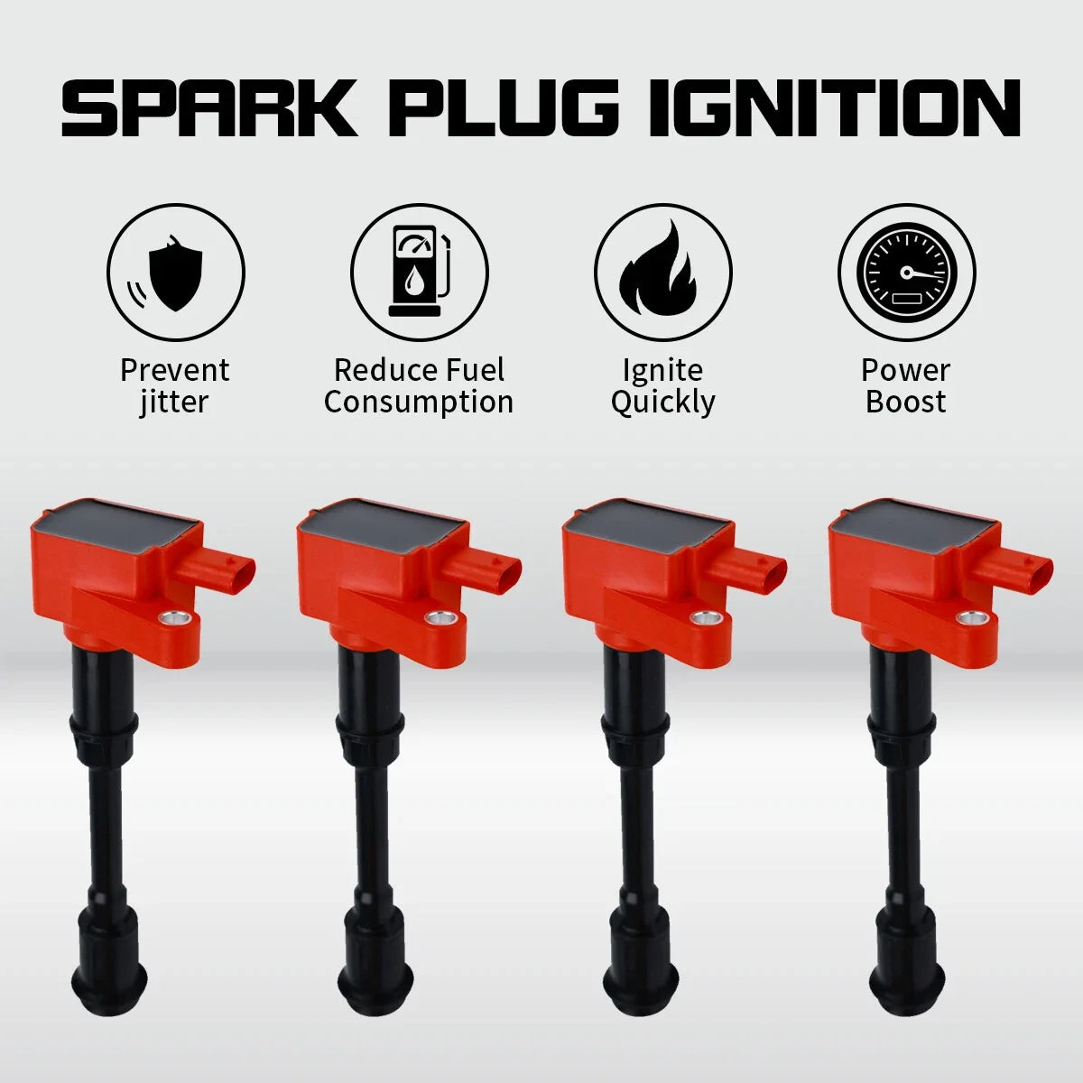 Set of 4 Ignition Coils for Ford Escape Fiesta Fusion Transit Connect (1.6L) UF674