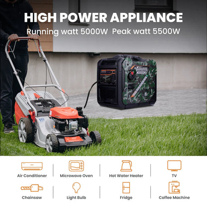 5500 Watt Portable Inverter Generator for Gasoline Power (Electric Start)