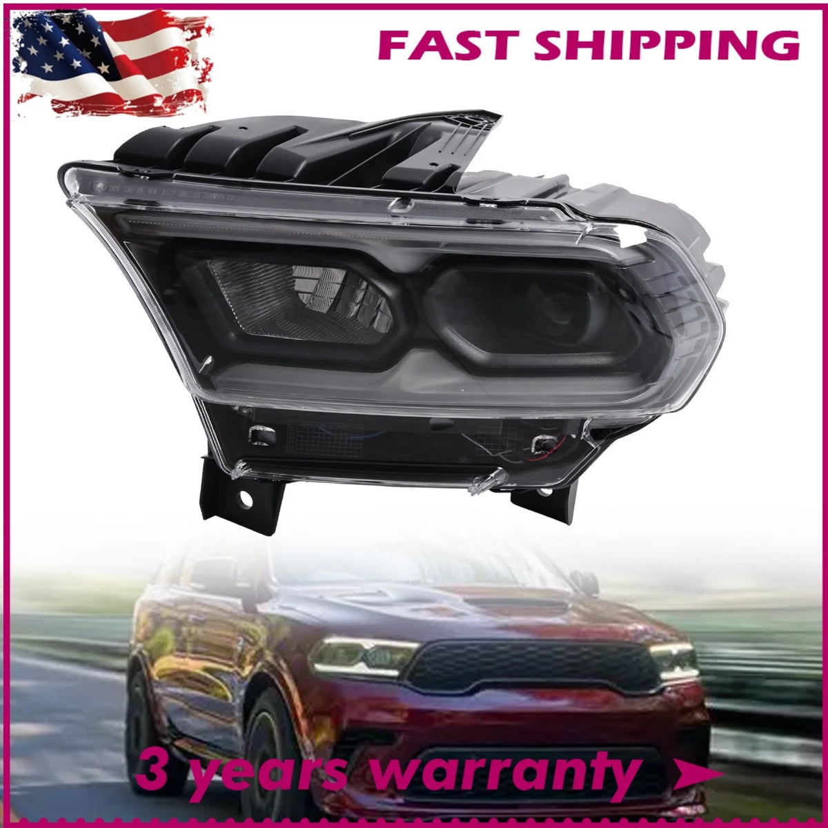 Full LED Headlight for Dodge Durango (2021–2024) CH2502344, 68433783AB, 68433783AC, 68433783AD, 68433783AE
