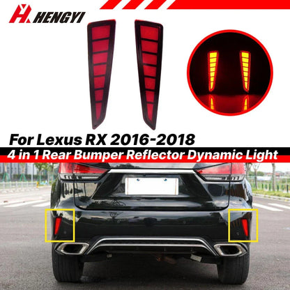 Red Lens Rear Bumper Reflector Brake Signal Light for Lexus RX (2016–2018)
