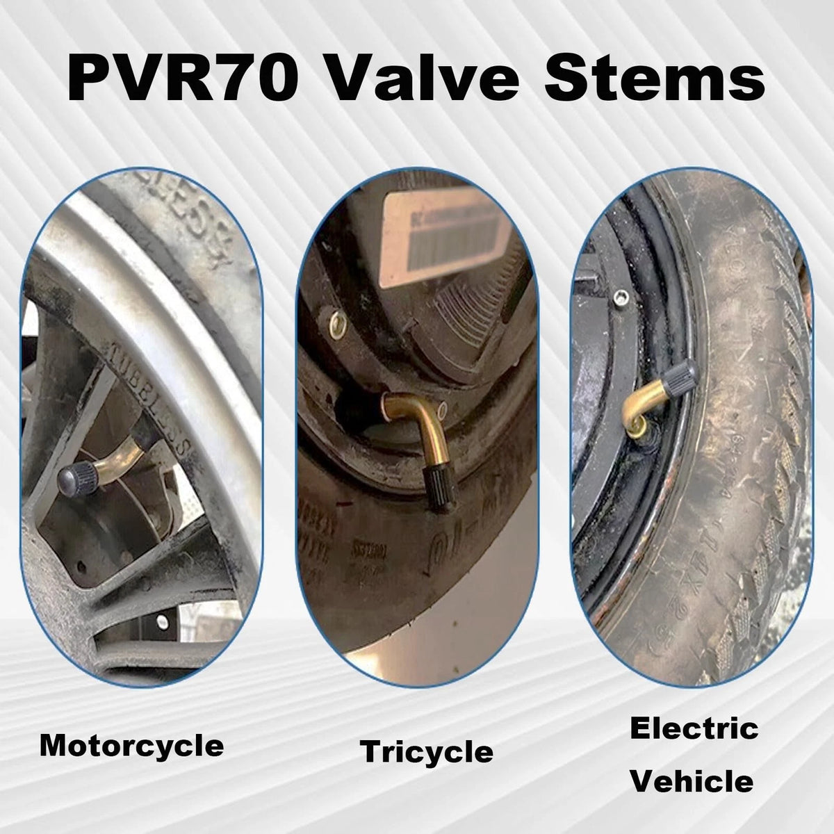 PVR70 Tubeless Tire Valve Stem for Universal Vehicles (Curved 90 Degree)