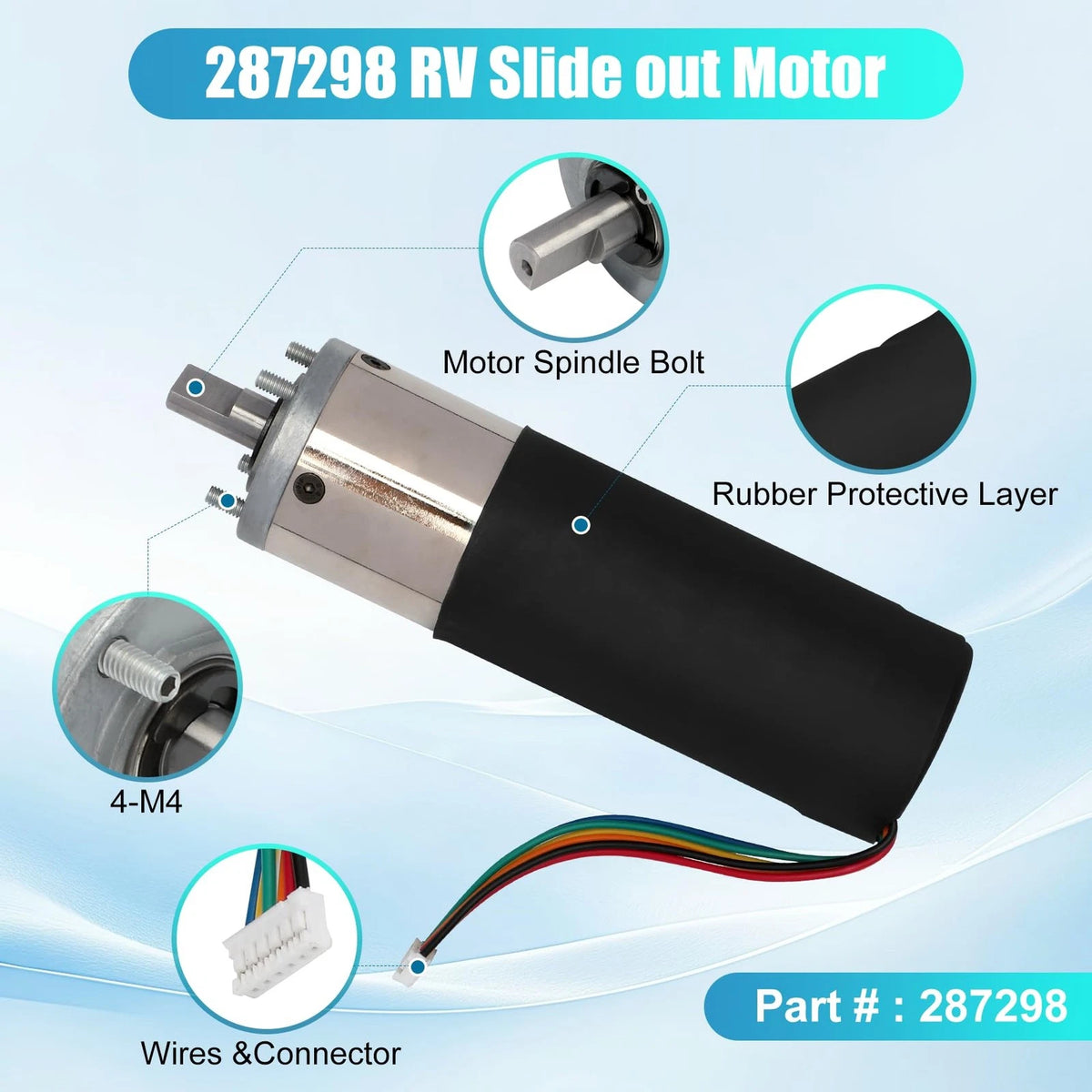In-Wall Slide-Out Motor for RV (500:1 High Torque Gear Ratio)