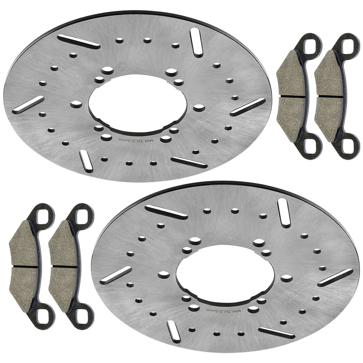 2 Front Brake Disc Rotors W/ Pads for Polaris Magnum 425 (1995–1998) DS112AA2006