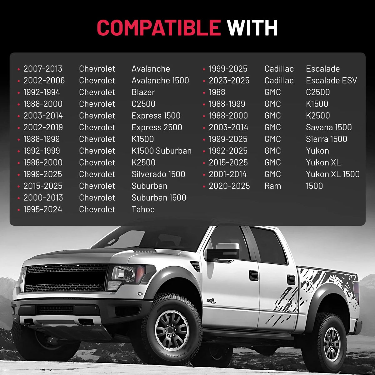 3" 6x5.5 6x139.7 Wheel Spacers for Chevrolet Suburban (2015–2025)