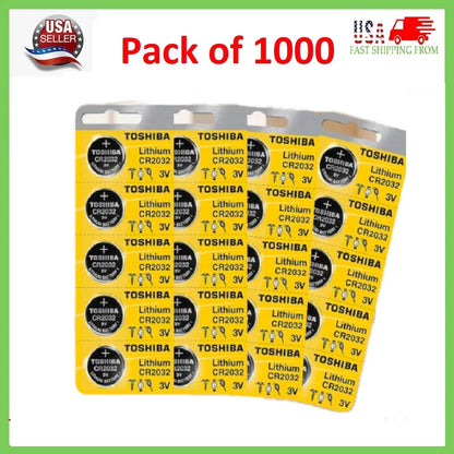 1000 Count CR2032 Battery for Toshiba (3V Lithium Coin Cell)