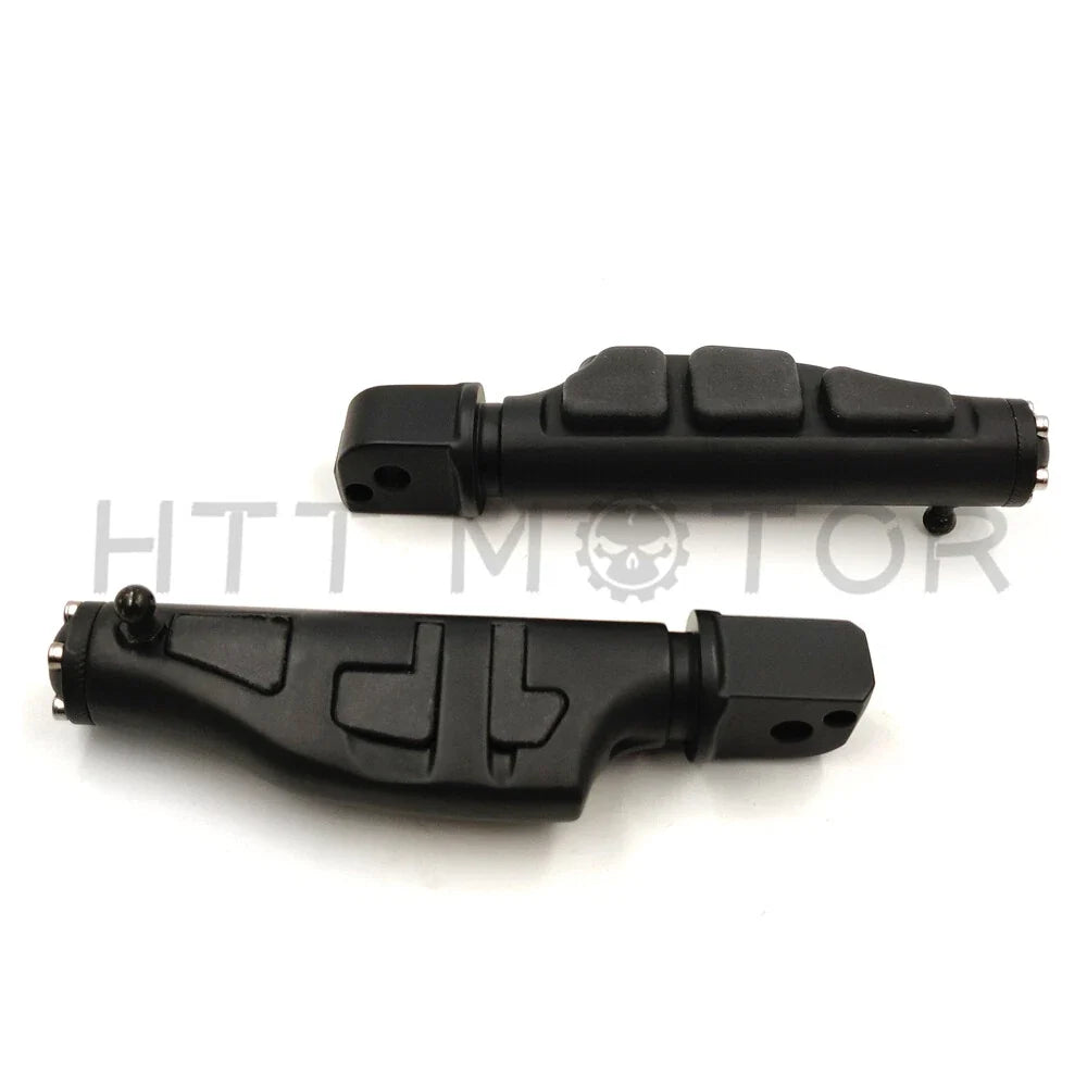 Black Flat Wing Footpegs for Harley Softail Slim FLSL Breakout FXB (2018–2023)