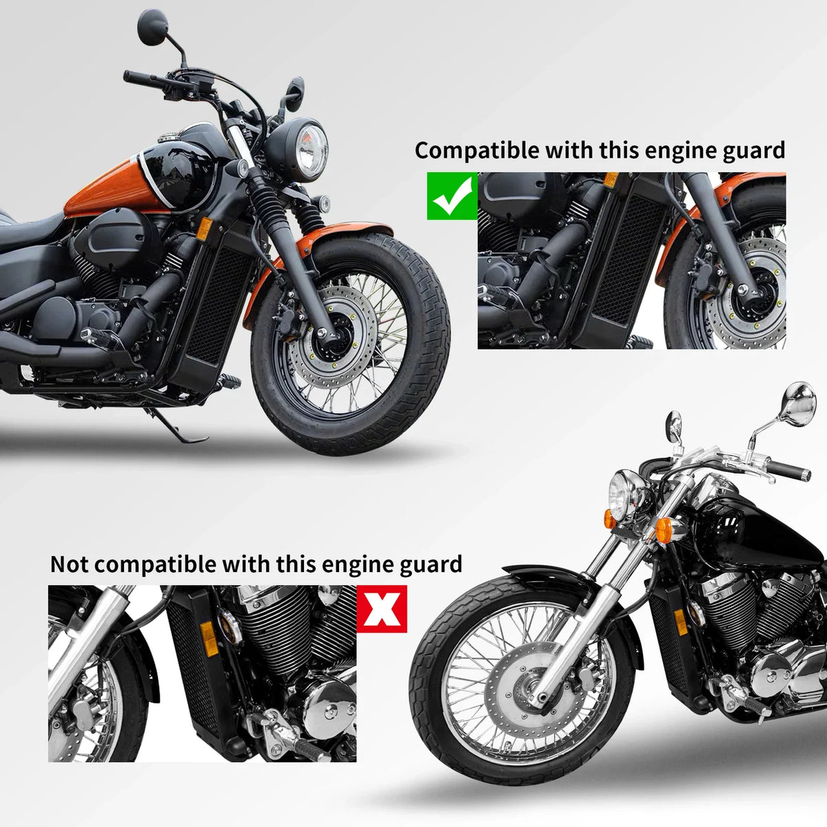 1.25" Engine Guard Crash Bar for Honda Shadow Aero VT750 VT750C VT750CE (2004–2025)