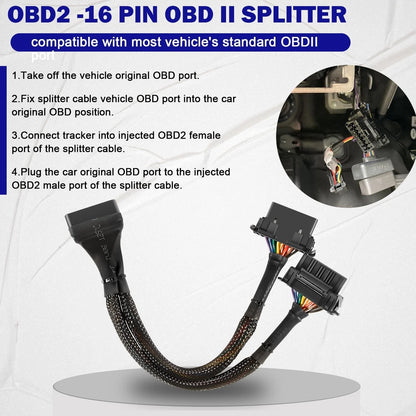 2X OBD2 16Pin Splitter Extension Cable for B6 OBD2