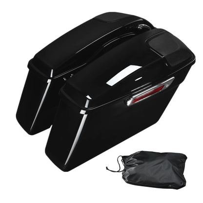 Vivid Black Hard Saddlebags w/ 5x7" Speaker Lids for Harley Touring (2014–2023)