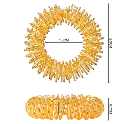 30 Pack Spiky Finger Sensory Toys (0.98 Inch) - Gold and Silver