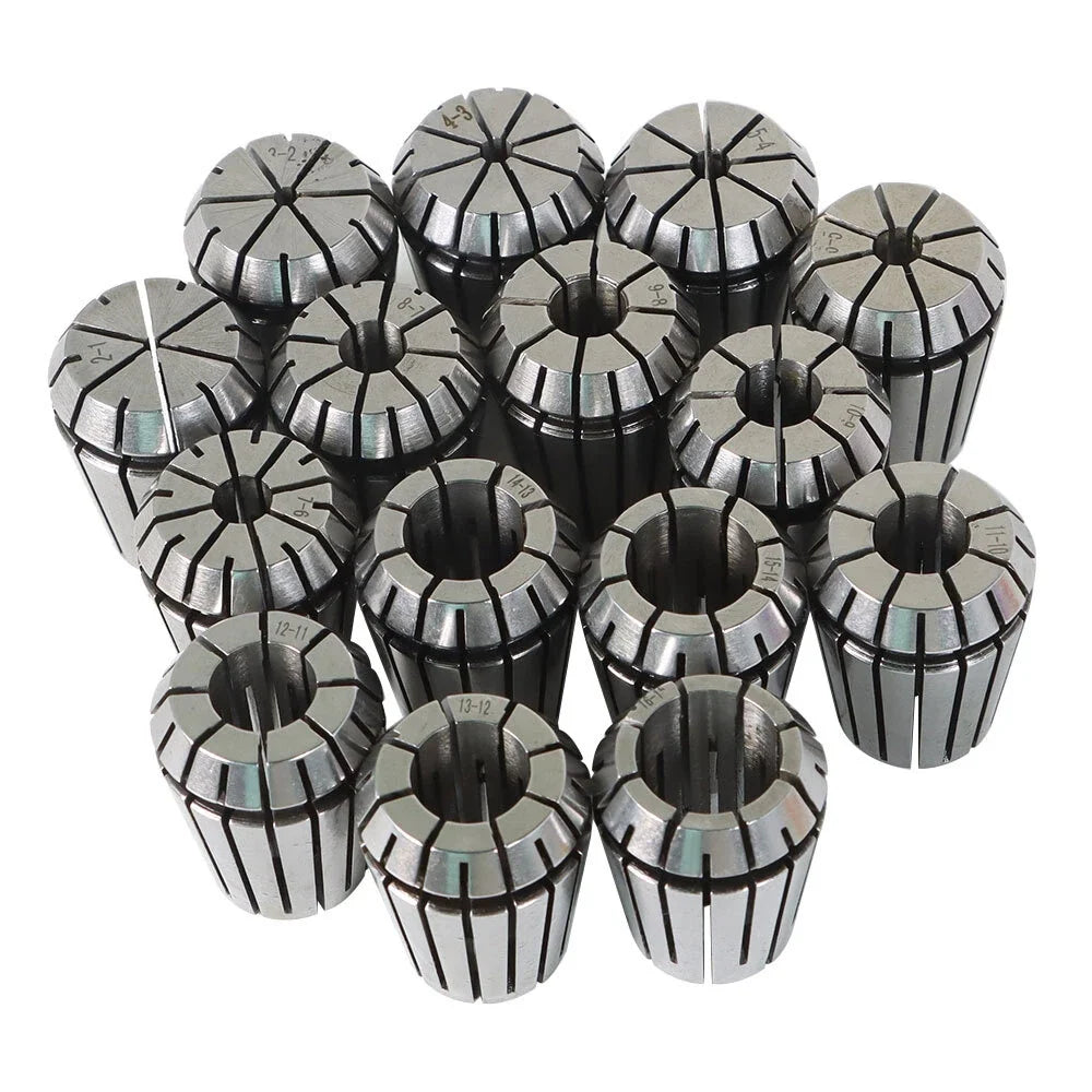 Set of 15 ER25 Spring Collets for CNC Engraving Machine (2MM to 16MM)