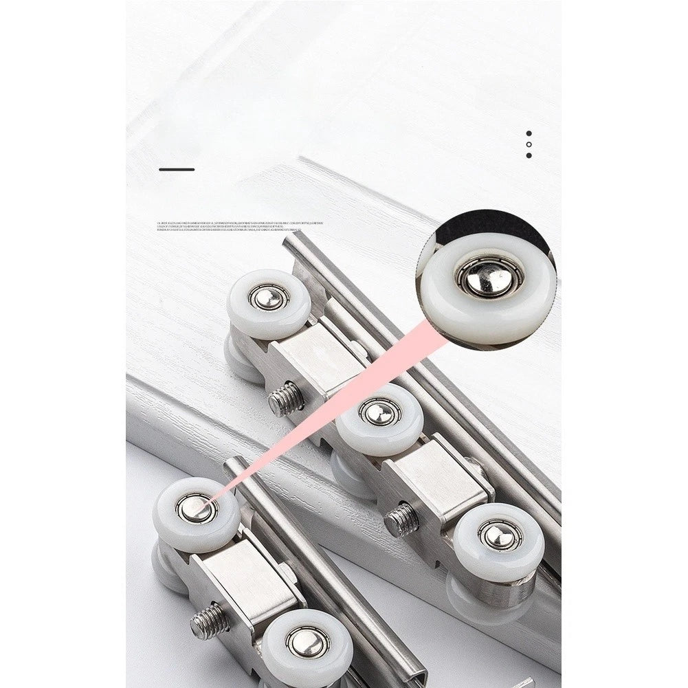 Set of 4 Sliding Door Pulleys for - Stainless Steel, Silent Nylon Wheel