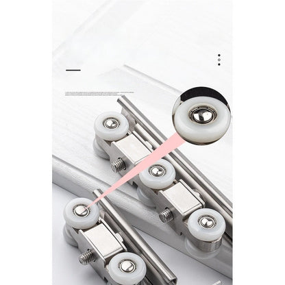 Set of 4 Sliding Door Pulleys for - Stainless Steel, Silent Nylon Wheel