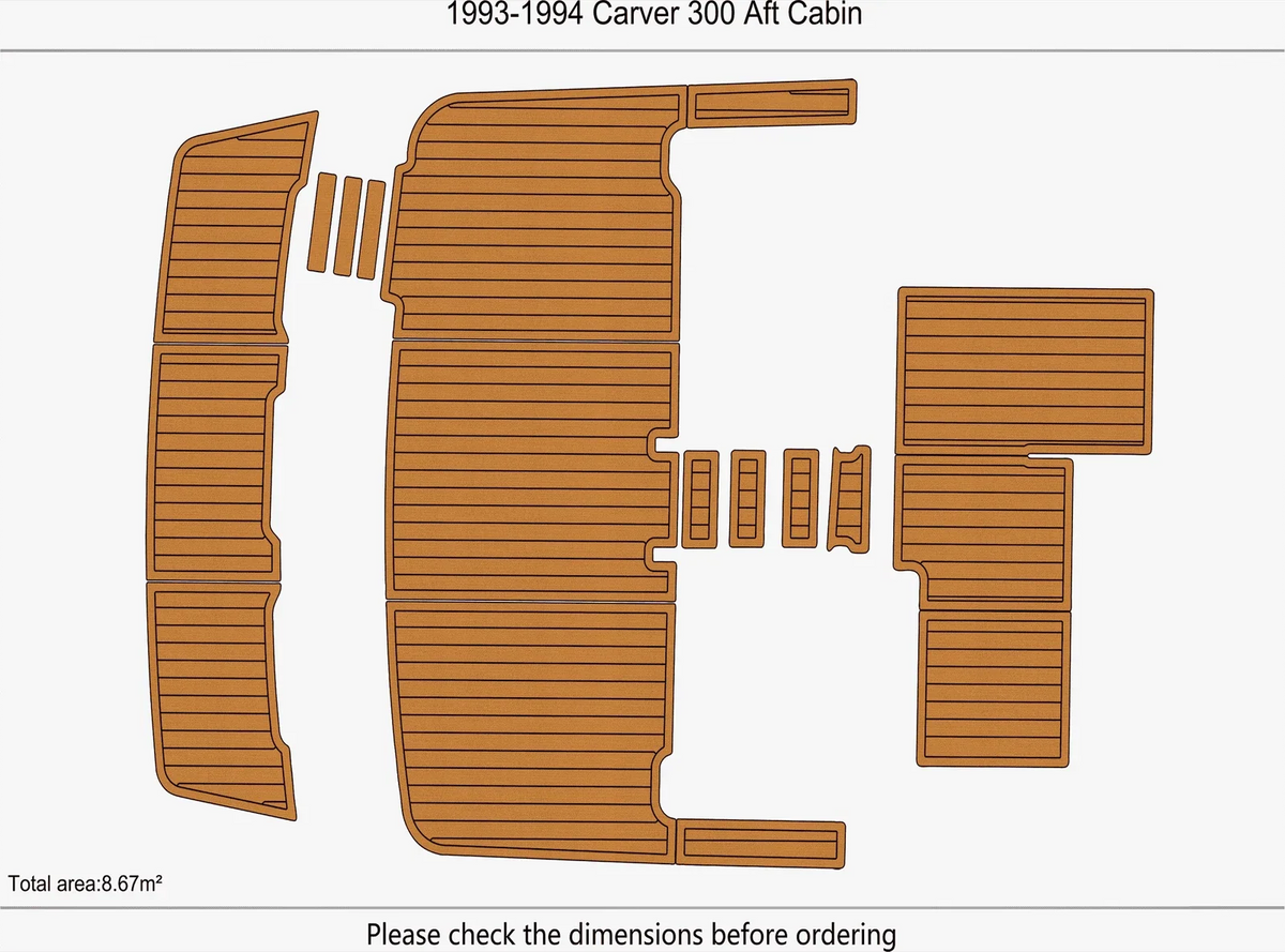 EVA Pads for Carver 300 Aft Cabin (1994) - Faux Flooring Mat