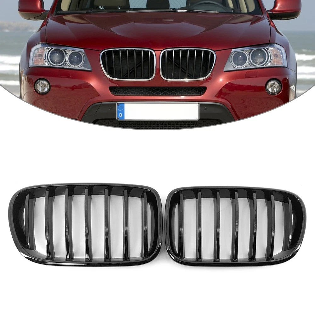 2X ABS Front Radiator Kidney Grille for BMW X3 F25 (2009–2013) 51117210725, 51117210726
