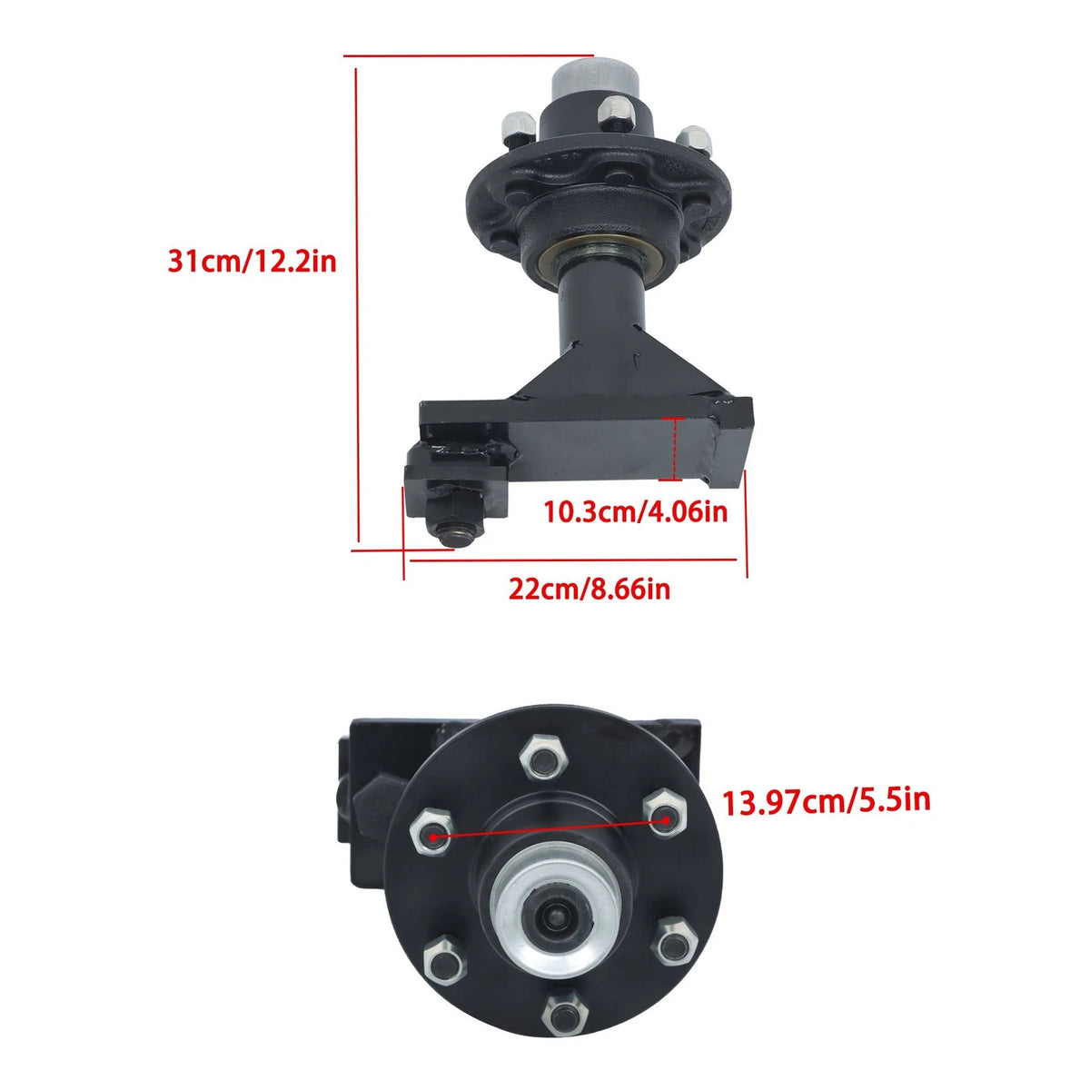 Set of 4 Shipping Container Wheels & Bolt-On Spindle Kit for BCK57002K