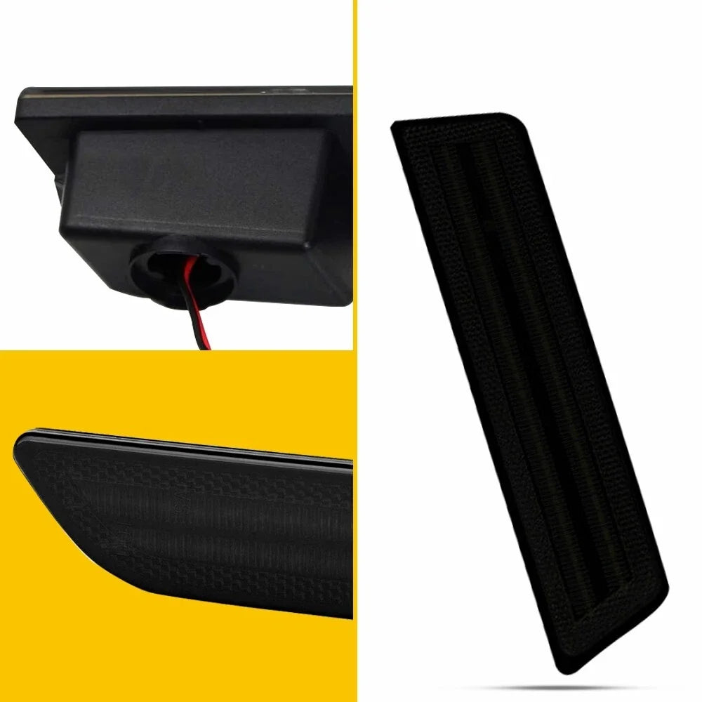 Set of 2 Smoked Red Rear Bumper Side Marker Lights for Dodge Challenger (2008–2014)