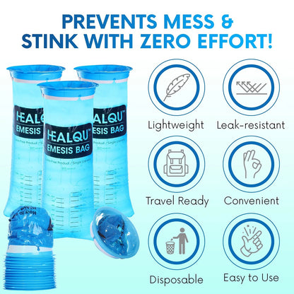 24 Pack Car Throw Up Bags for Airsick Blue