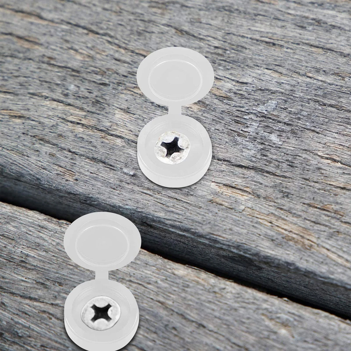 100 Pieces Hinged Screw Cover Caps for Shutters - White