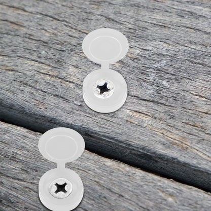 100 Pieces Hinged Screw Cover Caps for Shutters - White