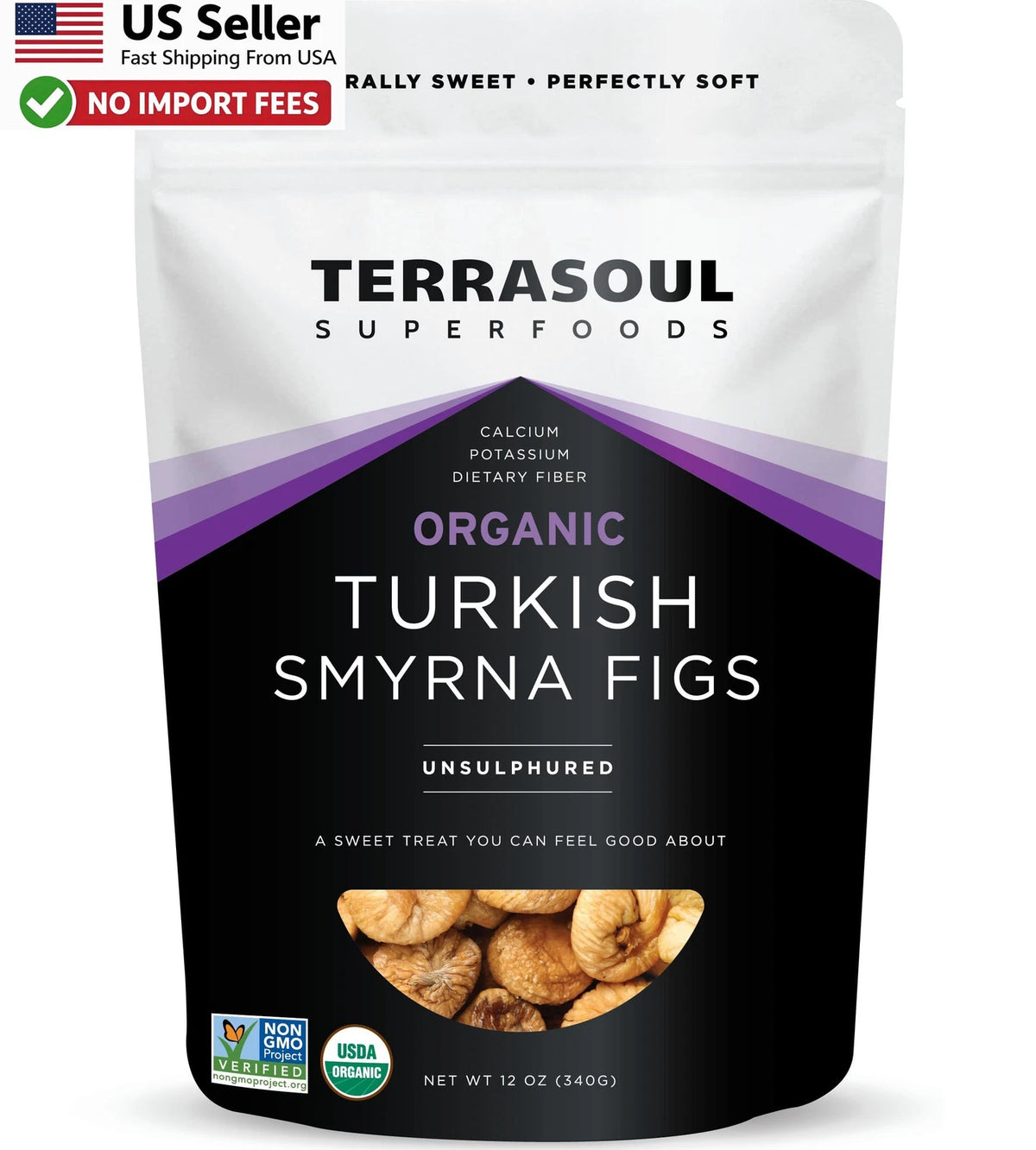 12oz Organic Smyrna Turkish Figs - No Added Sugar Dried Fruit