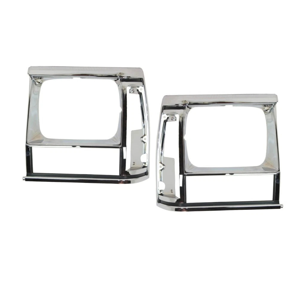 Set of 2 Headlight Bezels for Jeep Comanche (1991–1992) Chrome CLX-M0-USA-SET-USAPX5066-CL360A70, CH2512123, CH2513123
