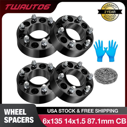 Set of 4 Hubcentric Wheel Spacers 1"/1.25"/1.5"/2" 14x1.5 for Ford F150 (2015–2024)